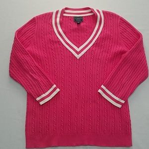 Chaps Hot Pink V-Neck Sweater XL